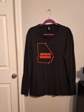 Absolut Georgia Black Long Sleeve Tee with Red Print